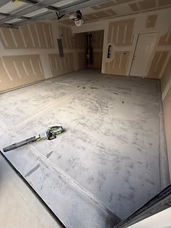 Concrete floor prepared for coating installation